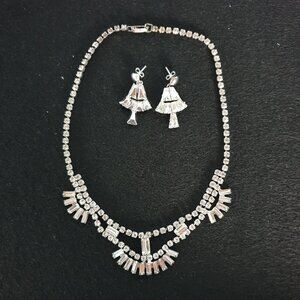 Gorgeous Vintage 1960s Hollywood Regency Glamour Rhinestone Bridal Set